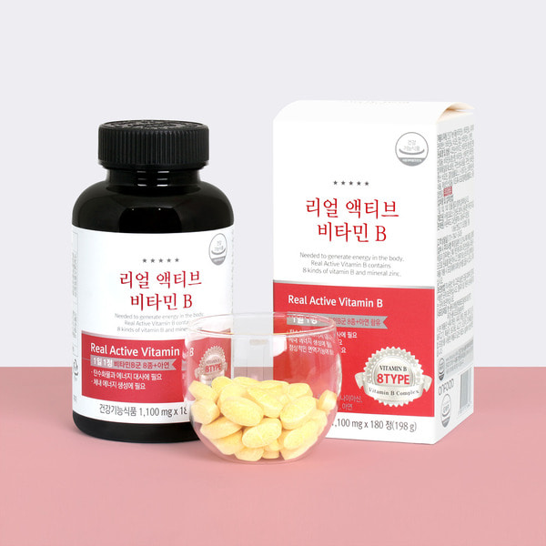 온푸드 리얼 액티브 비타민B 8종 활력 영양제 1병 (6개월분)