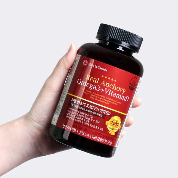 온푸드 캐나다 리얼 엔초비 오메가3+비타민D 1병 6개월분 선물세트