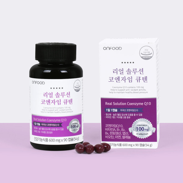 [1월기획전] 온푸드 리얼 솔루션 코엔자임Q10 항산화제 코큐텐 2병 (6개월분) + 쇼핑백 증정