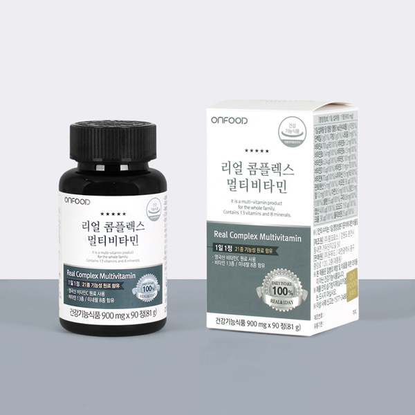 온푸드 리얼 콤플렉스 멀티비타민 미네랄 종합비타민 2병 선물세트 (6개월분)