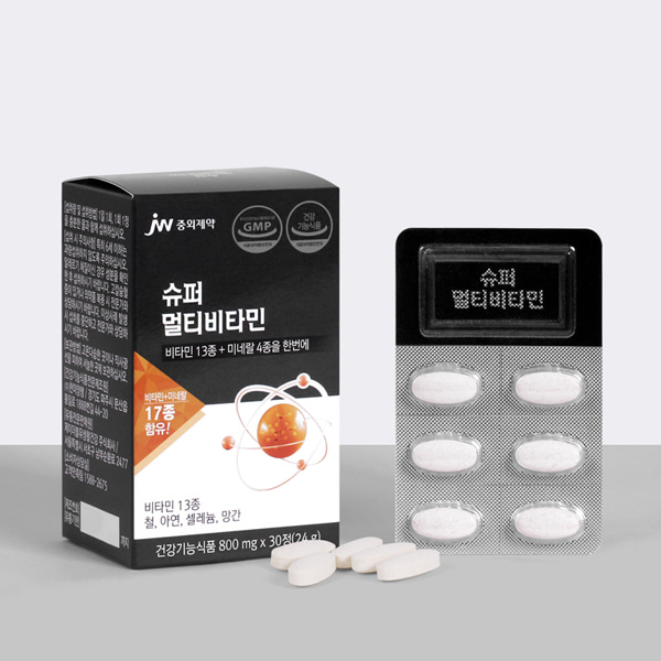 JW중외제약 슈퍼 멀티비타민 미네랄 종합비타민 6박스 선물세트 (6개월분)